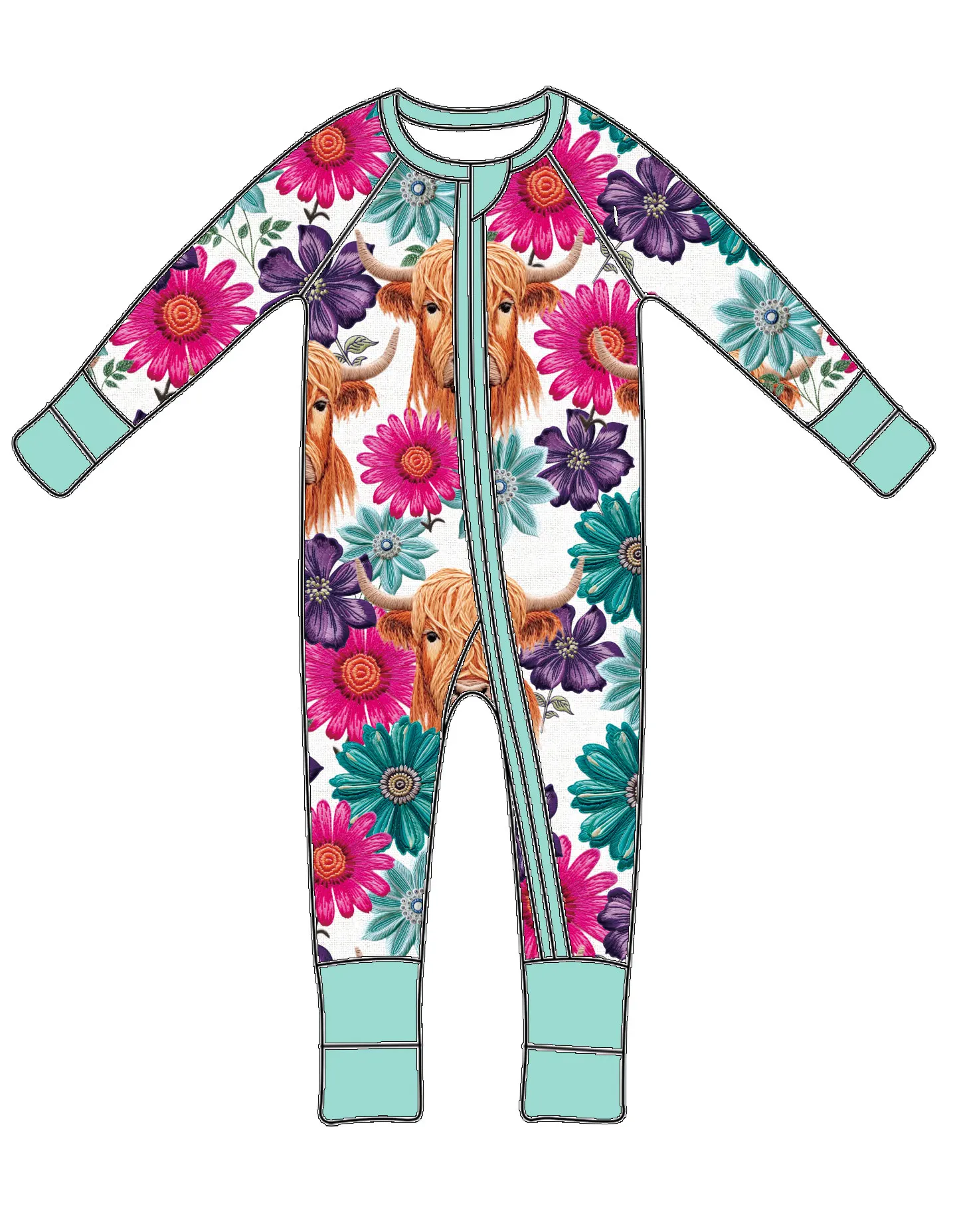 Liangzhe Soft Baby Rompers Cartoon printing 95% bamboo viscose 5% spandex Long Sleeve Infant Pajamas Kids Clothing