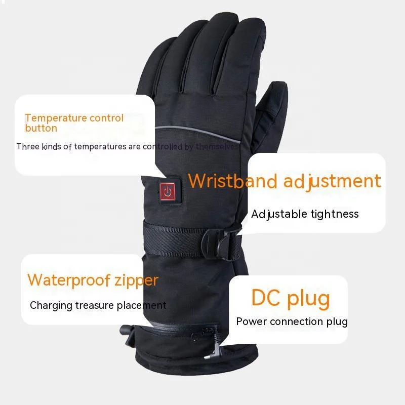 Thermal Men Women waterproof battery rechargeable snowboard motorcycle racing Cycling Winter Heating Ski Electric heated gloves