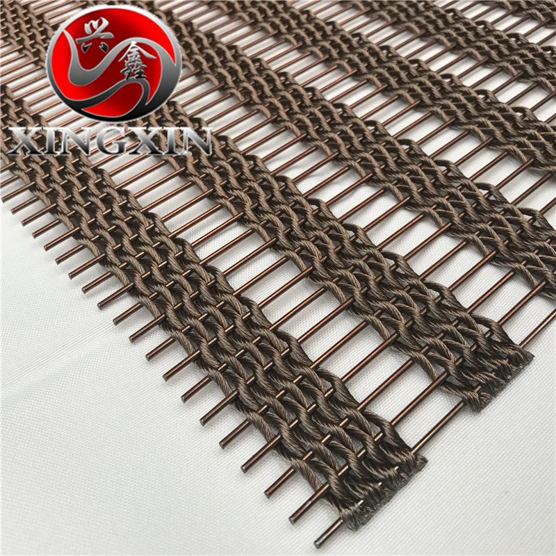 stainless steel facade mesh decorative cable architectural woven spiral metal mesh for building cladding