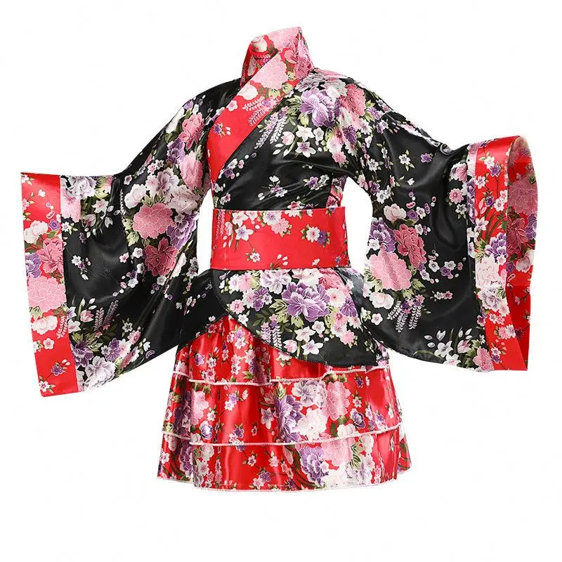 Girls Anime Cosplay Costume Kids Japanese Lolita Kimono Dress
