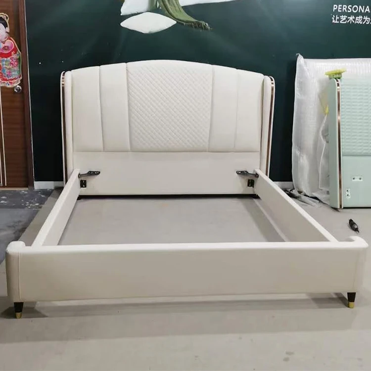 factory offer hotel bedroom sets furniture storage wooden bed modern luxurious bed frame king size design
