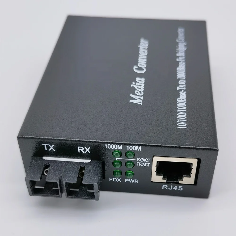 Gigabit Ethernet Media Converter, Multi Mode Dual SC Fiber to Ethernet Converter, 550m-2km