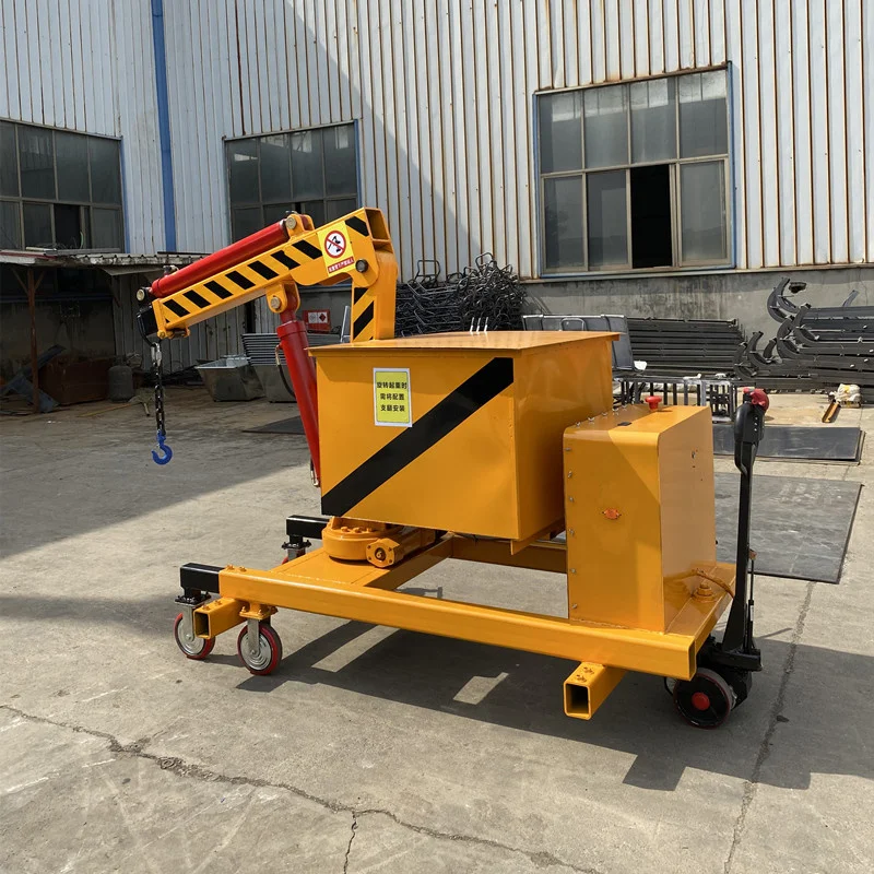 hydraulic crane 2 tons simple cantilever rotation hand push mobile handling crane