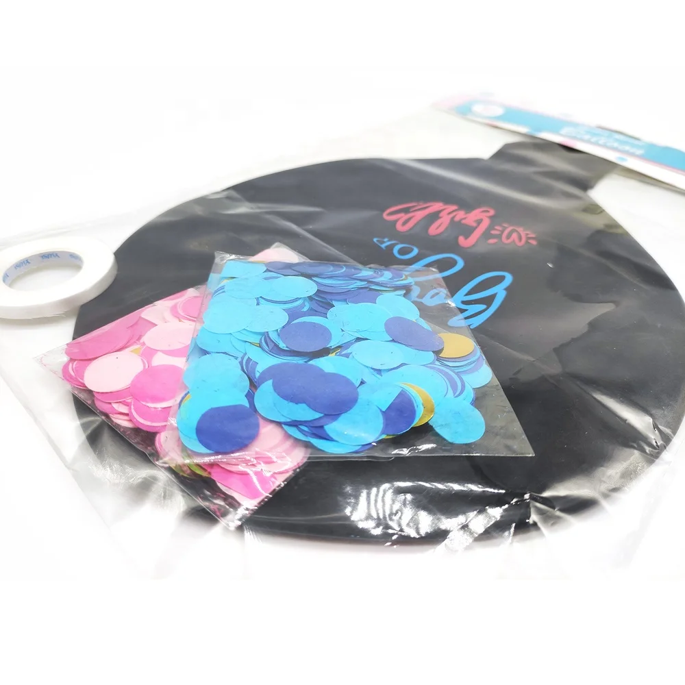 Hot sale party decorations supplies blue pink latex confetti balloon 36 inch girl or boy baby shower gender reveal party ballons