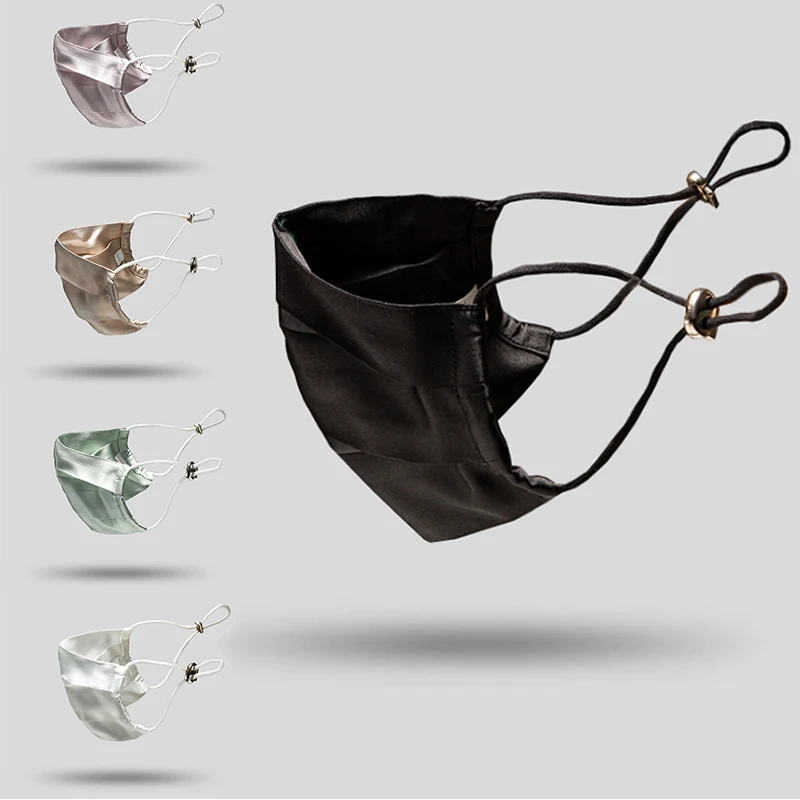 Cheap Silver Ion Sleep Ski Sheet Satin Pleat Nose Real Silk Face Mask For Woman