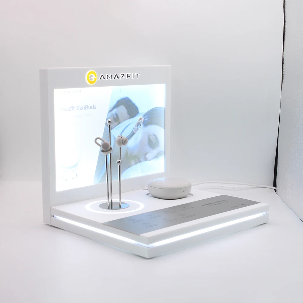 Customized Acrylic earphone headset Display with Speakers /Headsets /microphone display racks
