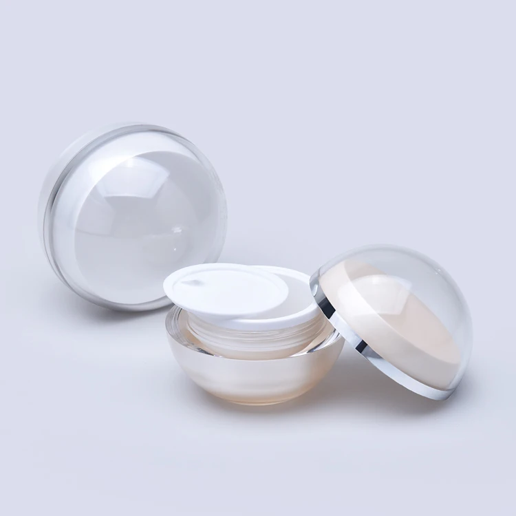 Luxury 15g 30g 50g acrylic cosmetic jar sets empty ball shape jars