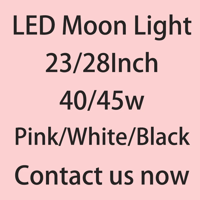 28 Inch Pink White LED Moon Lamp Light For Eyelash Extension Half Moon Floor Lamp Light For Beauty Salon