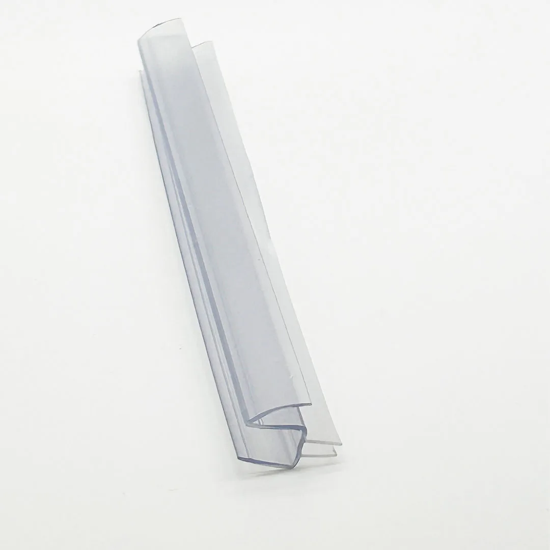 Easy Installation Waterproof Double Fin PVC Shower Door Bottom Seal Strip With Drip Rail