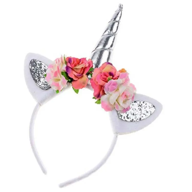 China Manufacturers Girl Birthday Party Rainbow Unicorn Horn Crown Headband