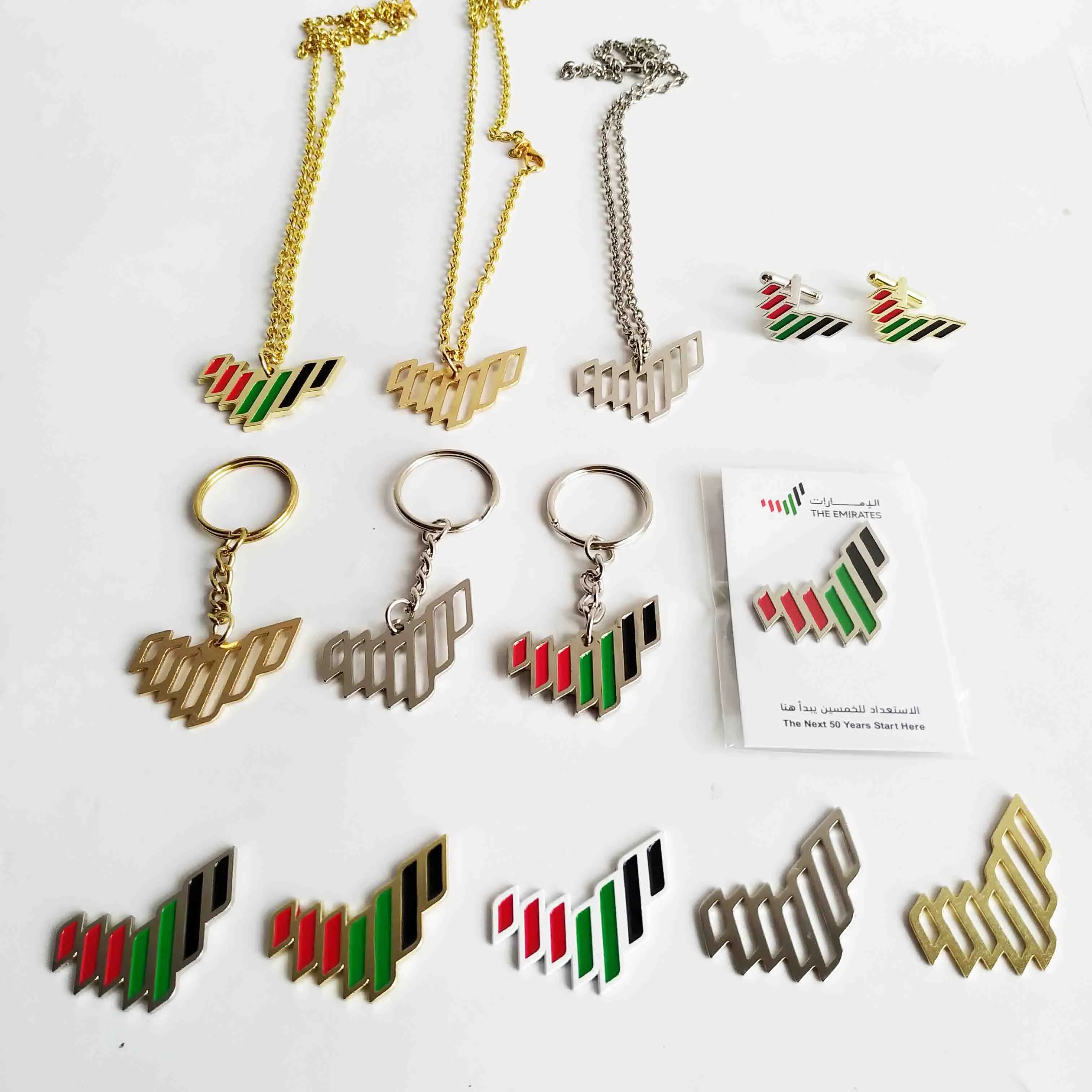High Quality Uae Nation Brand 7 Lines Metal Car Badge with Screws and Nuts