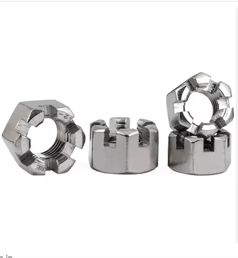 4.8/8.8/10.9 Grade Carbon Steel Hexagon Slotted Nuts M6 M8 M10 M12 M14 M16 M18 M20 M22 M24 M27 M30 M36