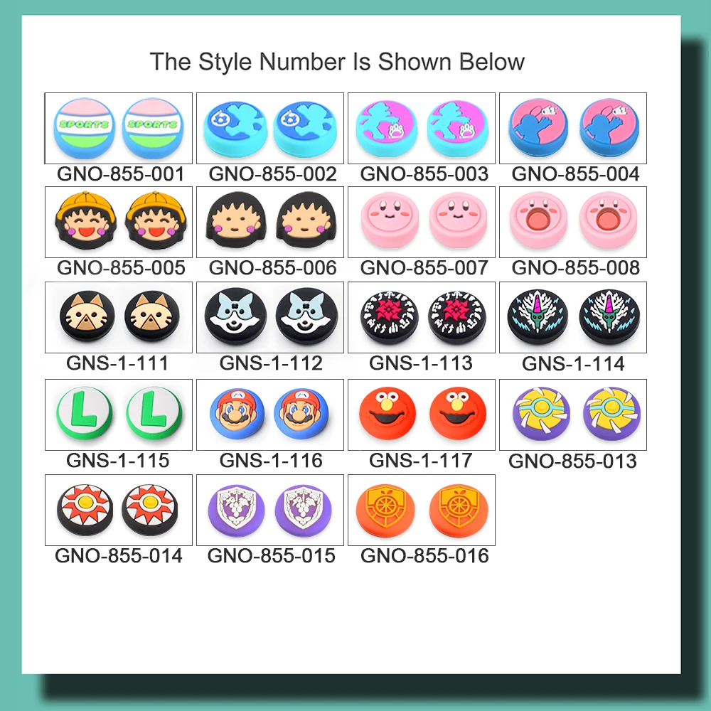 Sports Thumb Grip Compatible with Nintendo Switch/Switch OLED/Switch Lite Console, Soft Silicone Analog Stick Button Cover