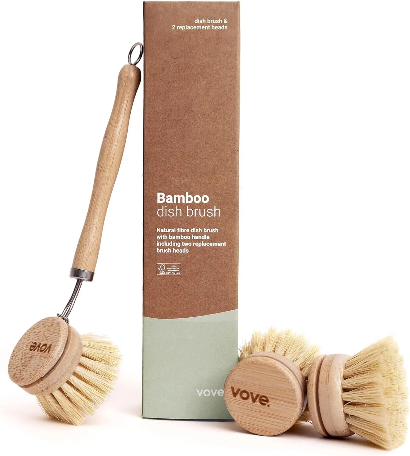 Custom Label Natural Wood Bamboo Kitchen Pot Pan Sisal Coconut Bottle Cup Fibre Hand Brush Dish Cleaning Brush
