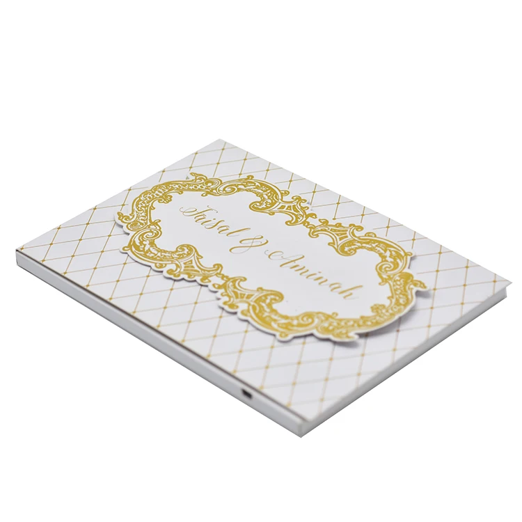 invitation card wedding CMYK printing matt or gloss, UV, foil, emboss 7inch A5 wedding invitation card luxury