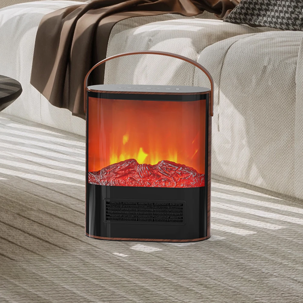 Adjustable Flame Colors Curved Screen Portable Fireplace Space Heater Ceramic Heat Element Overheat And Tip Over Safety Shutoff