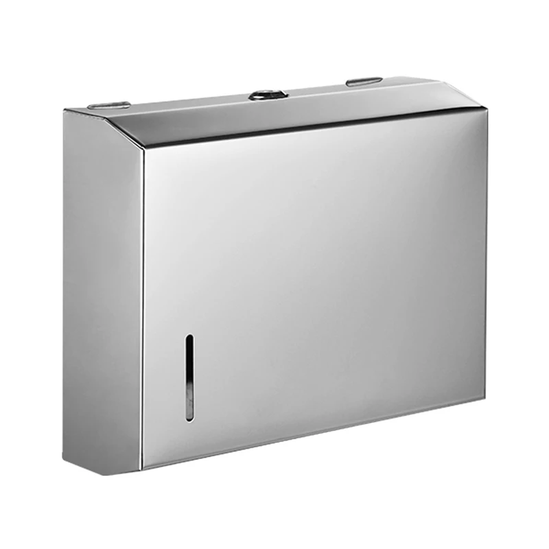 Hotel luxury wall mount metal waterproof square stainless steel toilet tissue box paper holder gold paper towel dispensers