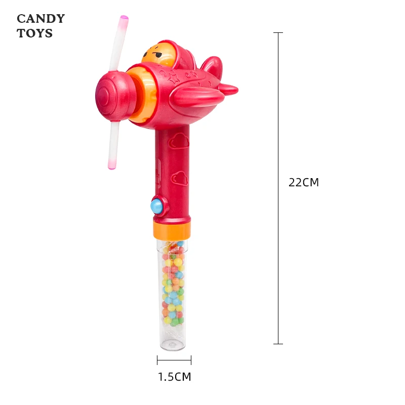 Wholesale Cartoon Airplane Candy Toys With Battery Operated Lighting Handheld Fan For Boys And Girls