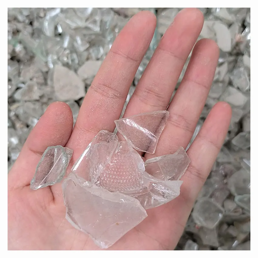 Broken Glass Scraps Green Cullet Glass Bottle Chips for Decoration Crafts
