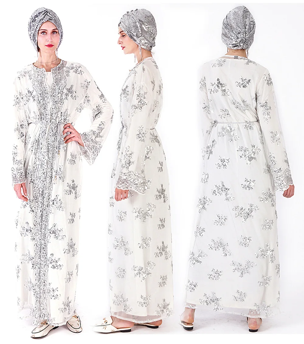 Muslim high-density sequin embroidery Dubai travel Middle East clothing 2-piece set