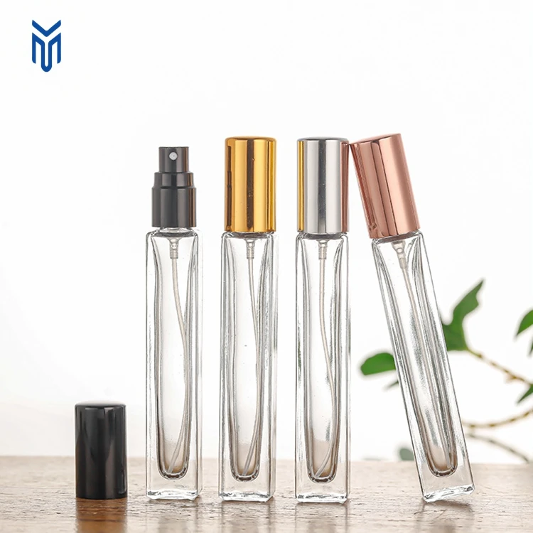 Empty 10 ml perfume glass bottle round essential oil Roll On Bottle Glass Spray Bottle with gold lid