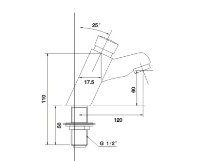 Brass Single Handle Time Delay Push Button Faucets Public Washroom Cold Water Saving Self Closing Washing Basin Faucet