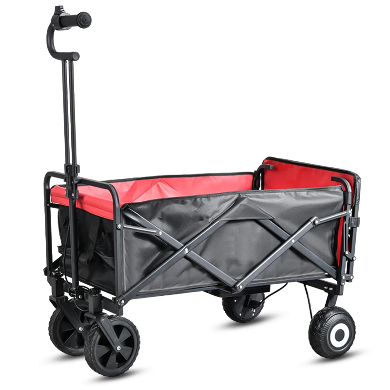 Wagons Carts Foldable,Heavy Duty Wagon Camping Sports Garden Grocery,Utility Wagon for All Terrain Black