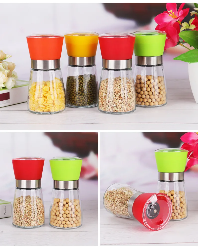 Brand New Wholesale Manual Packaging Glass Bottle Salt Pepper Grinder
