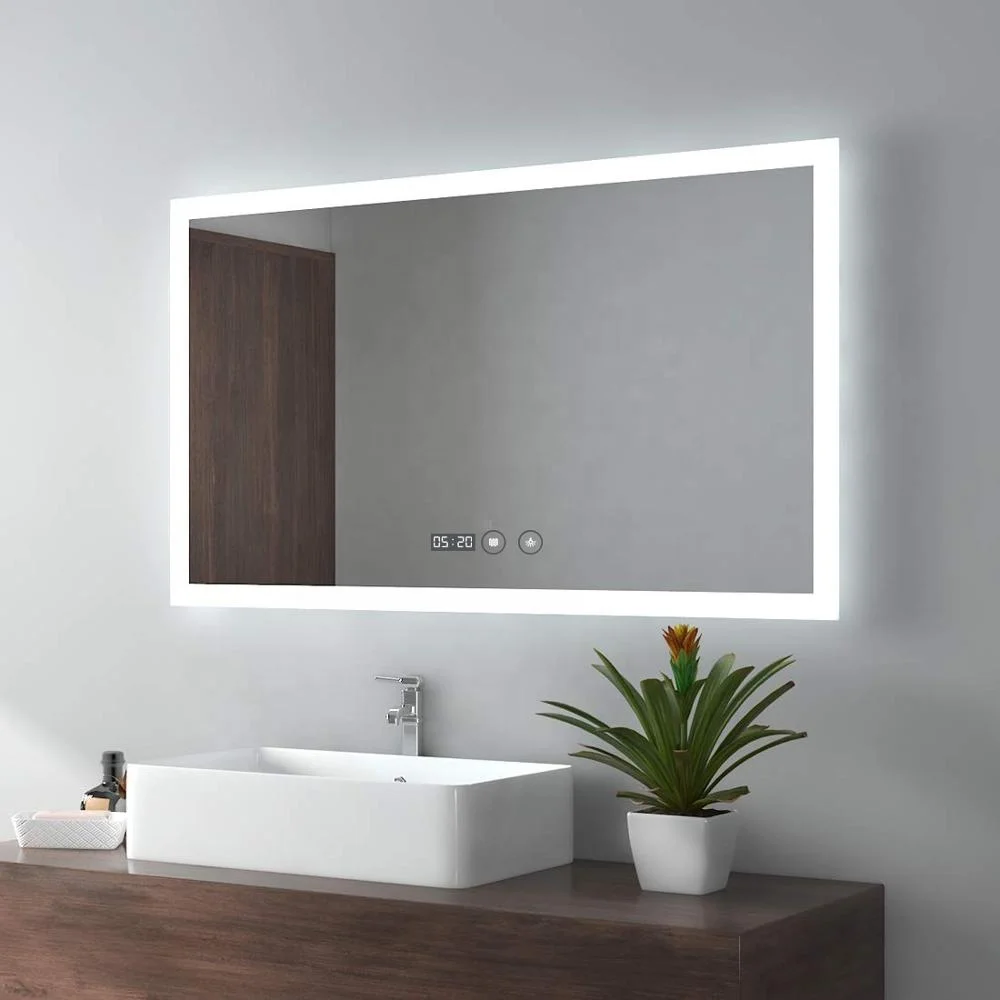 IP66, ROHS, CE LED Backlit Bathroom Mirror With Led Light  Bathroom Smart Mirror With Backboard For Hotel Home Decor