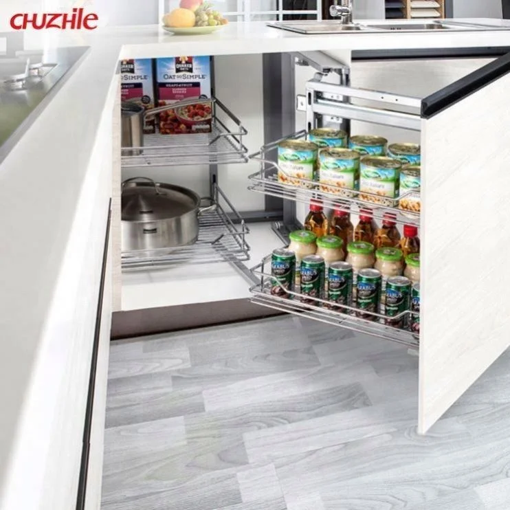 Pantry Organizer Metal Wire Basket Functional Hardware magic corner basket