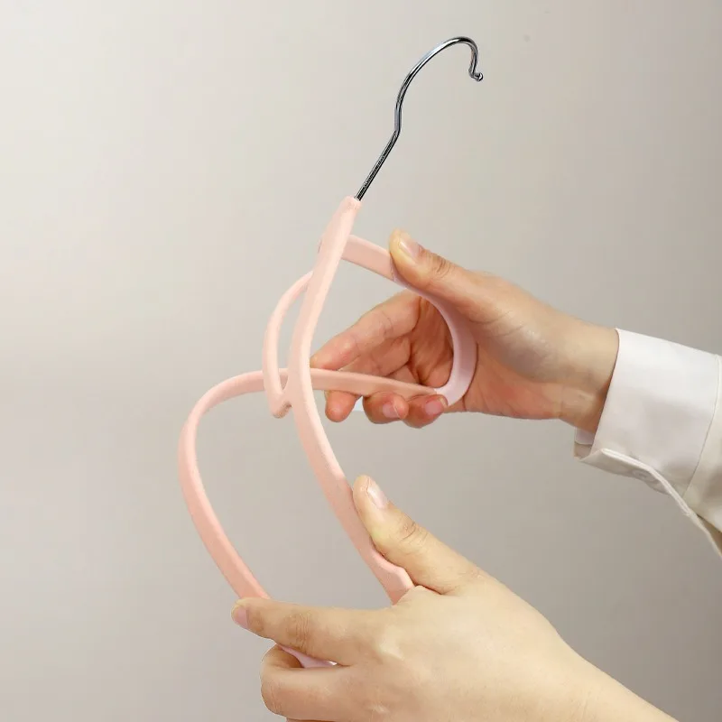 Dual-Purpose Dry Wet Rotatable Drying Racks Traceless Flocking Flannel Home Hanging Clothing Organizer Anti-Slip Non-Mark