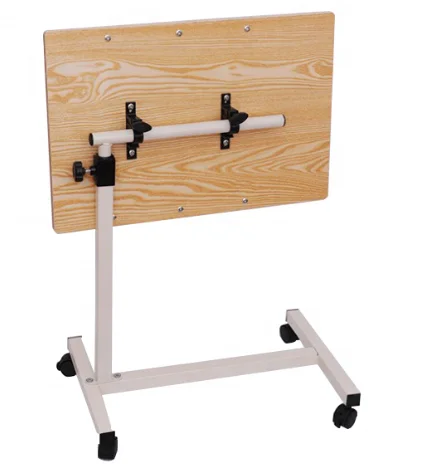 Распродажа прочная Больничная мебель передвижной Регулируемый Деревянный медицинский дешевый складной обеденный стол с роликами