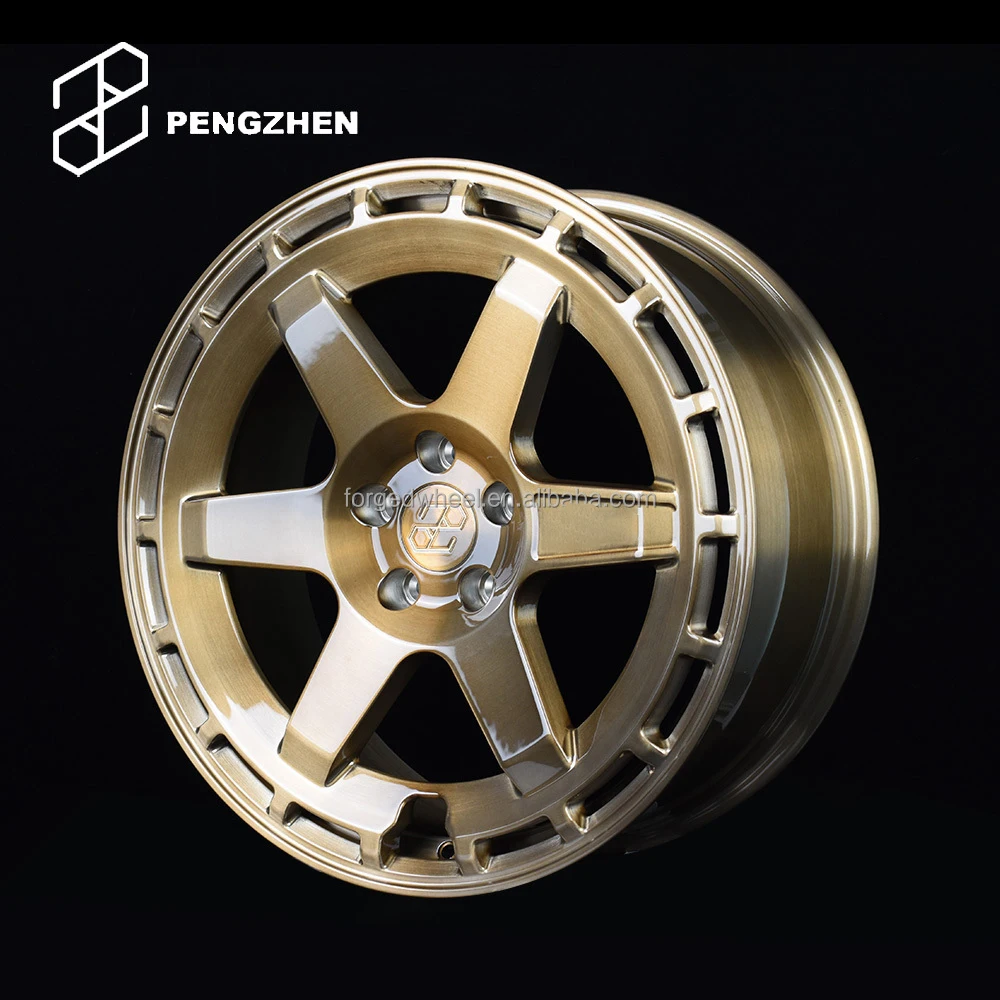Pengzhen 6 Spokes Car Rims 17 18 19 inch 5 Holes Brushed Bronze 114.3 Aluminum Wheels for Toyota CHR