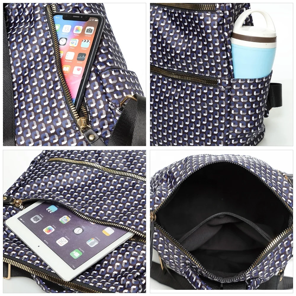 
Waterproof Nylon Women Backpack Purse Multipurpose School Travel Shoulder Bag 