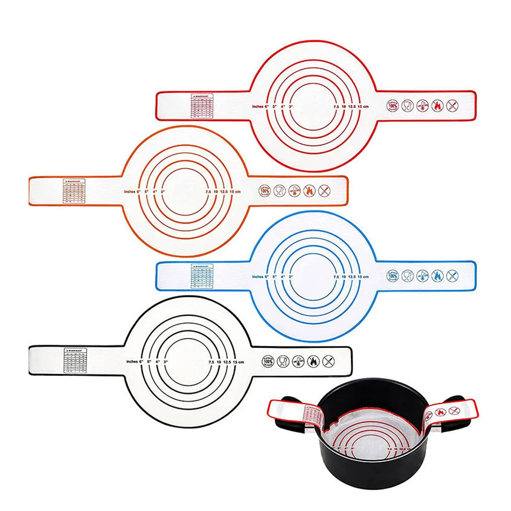 Kitchen Silicone Mat Sets Baking Mat Dutch Oven Bread Sling Liner Food Safe Long Handle Non-stick Cooking Silicone 4 Per Kit