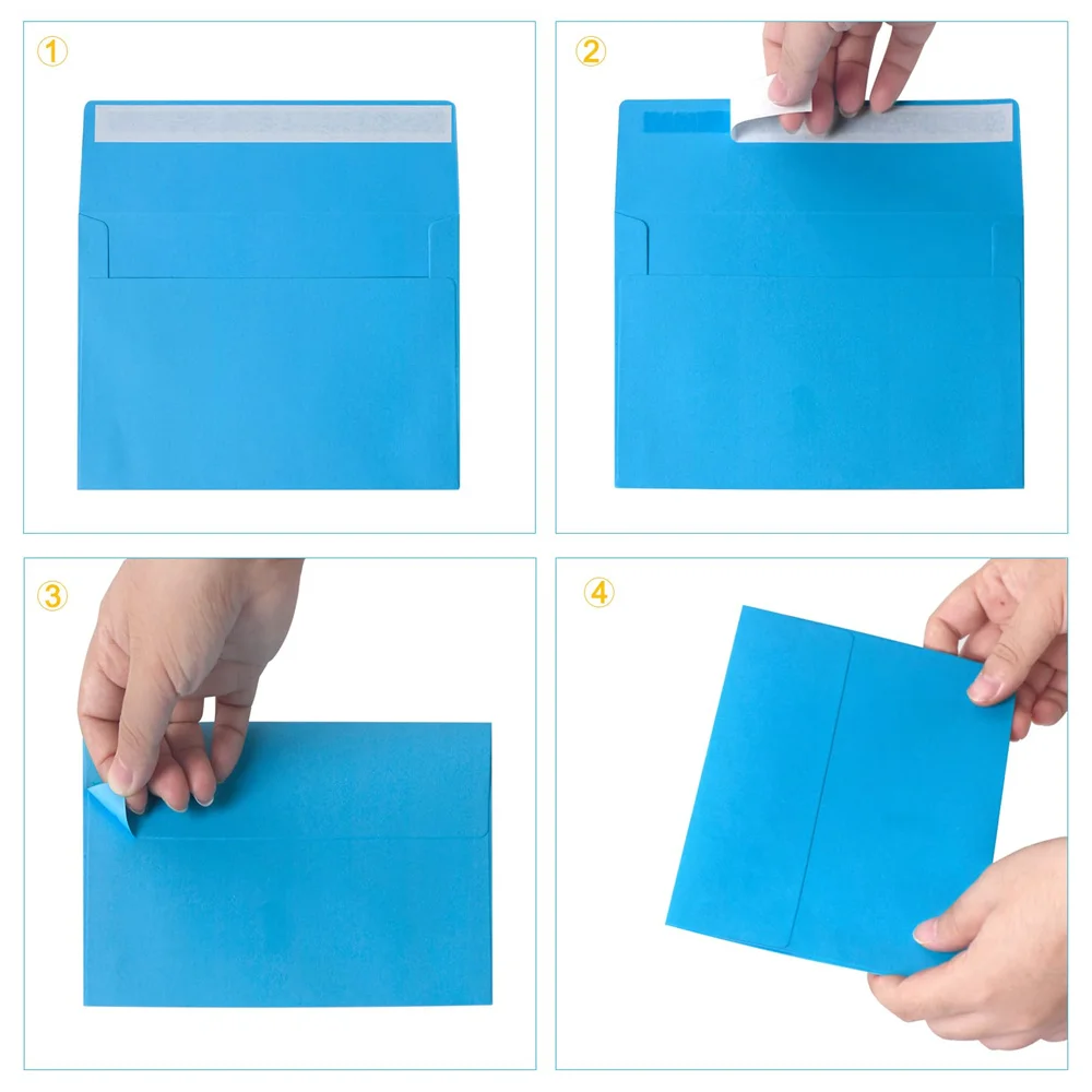 Custom 5x7 Invitation Envelopes Printable Colored A7 Envelopes Self Seal for Weddings Photos Postcards Greeting Cards Mailing