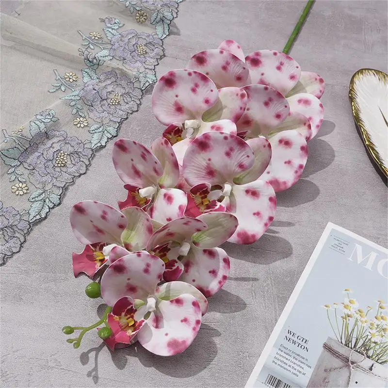 Nude Color Single Stem Wholesale Real Touch White Orchid Flowers Artificial Phalaenopsis Blue Orchids For Wedding Decor