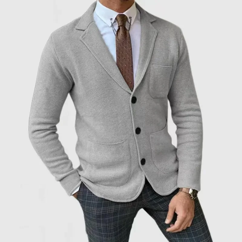 Winter Knitwear Button Coat Down Knitted Coat Suit Long Sleeve Cardigan Sweater For Men