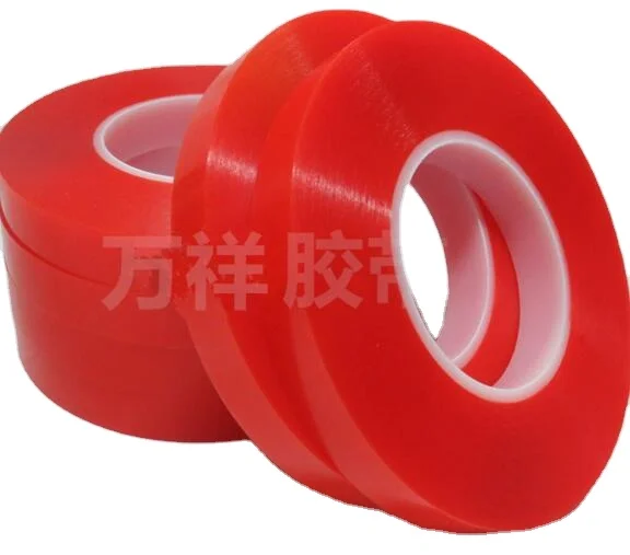
Hot 3mm*50M Strong Acrylic Adhesive PET Red Film Clear Double Side Tape No Trace For Phone Tablet LCD Screen Glass 