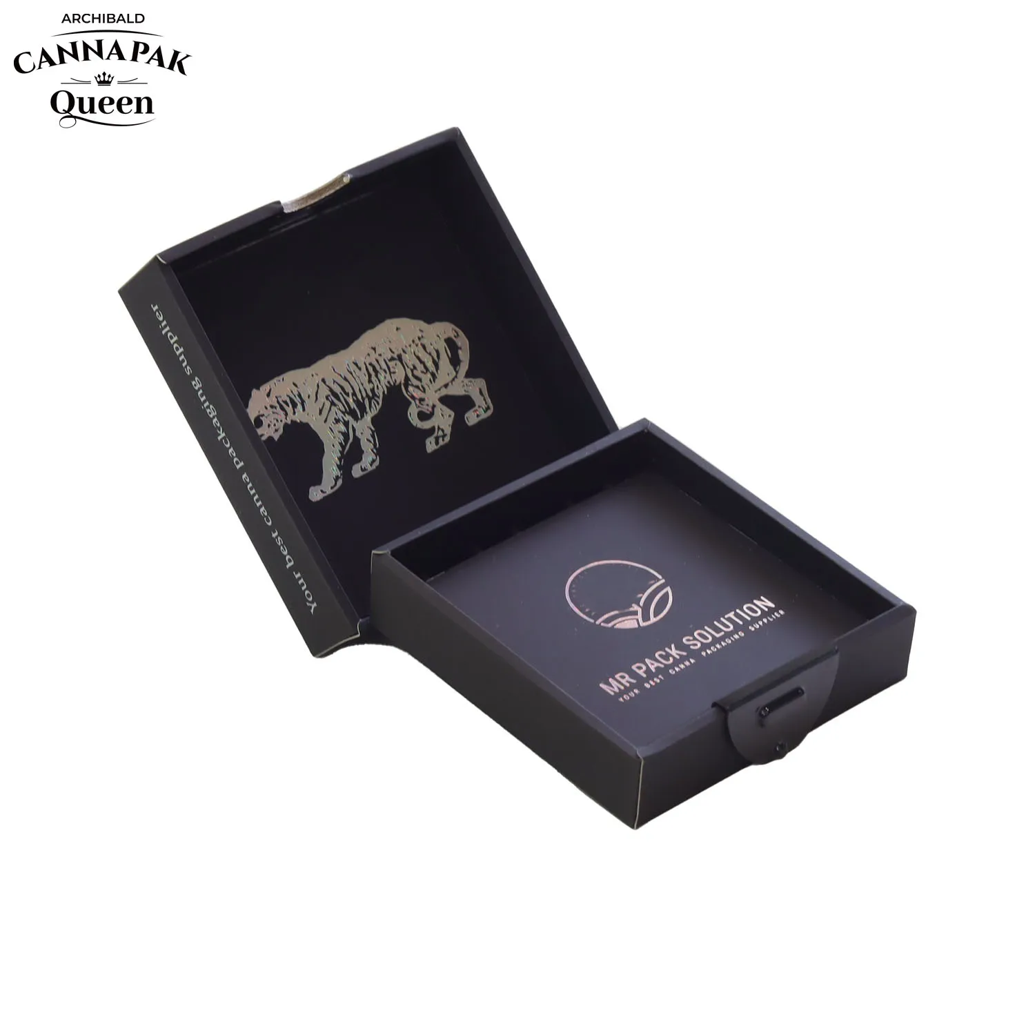 Latest Design Tear-Resistant Black Rectangular Box Packaging 5 Pack Pre Roll Box Child Resistant Cardboard Boxes for Cigarettes