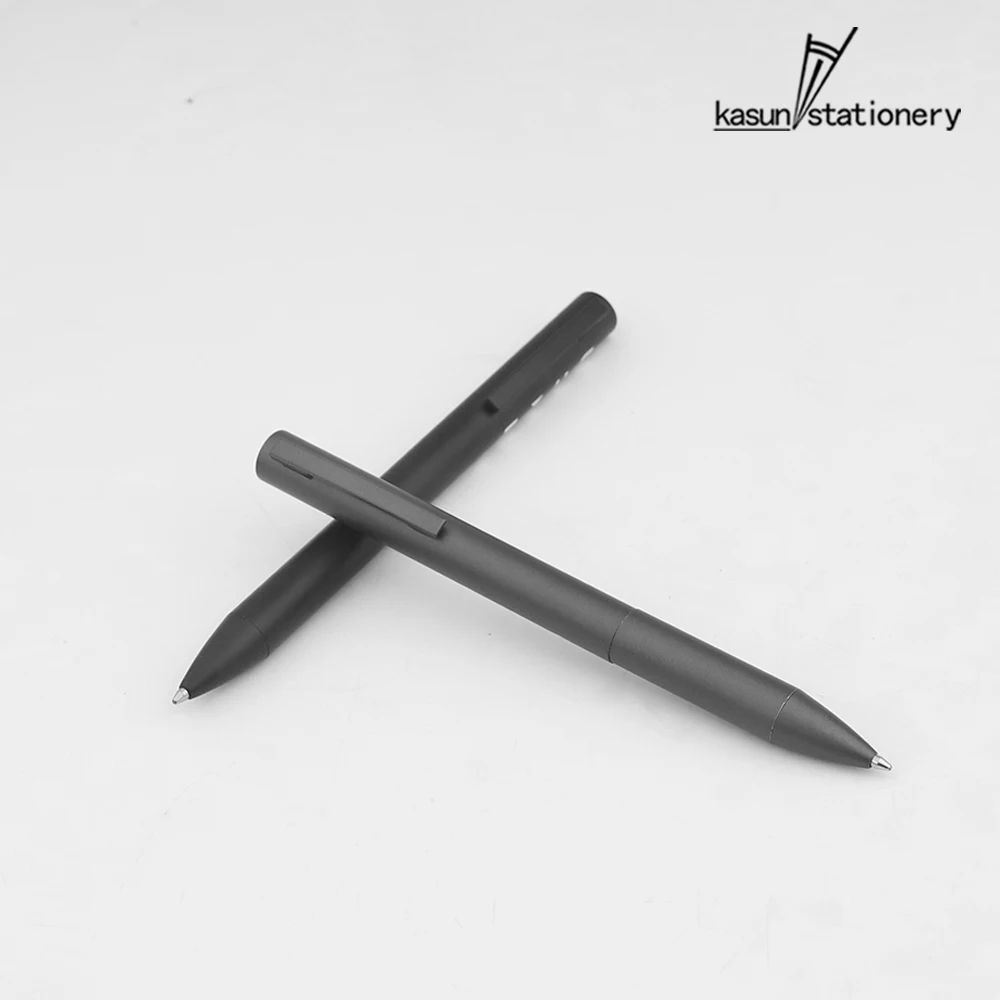 Simple Style Matte Black/Gun Black Grey Metal Ball Point Pens Twist Pen with Paper Gift Box