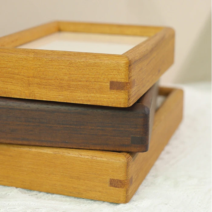 Black White Walnut Wood Decoration Art 3d Shadow Box wooden photo frame
