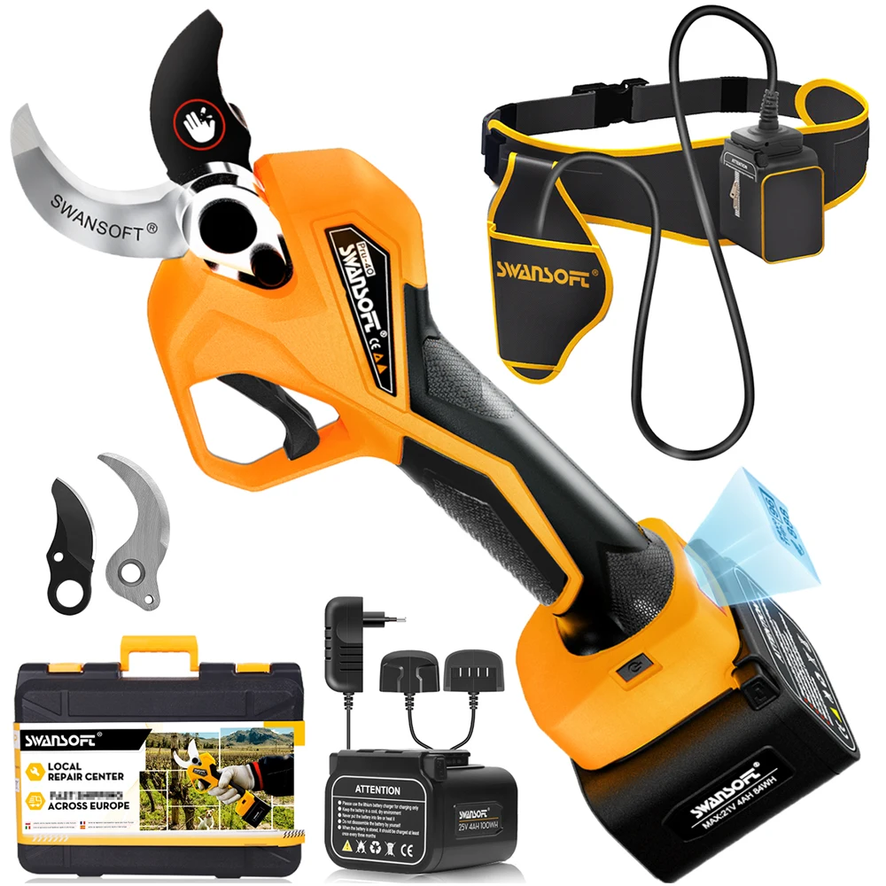 40 MM Cordless Electric Pruner Fruit Tree Branches Cutter Tools Rechargeable Electric Pruning Shears Pruner Cordless Tree Pruner