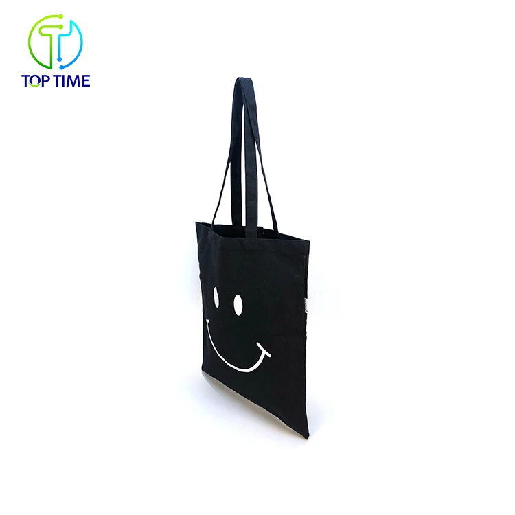 
Promotional Shopping Custom Printed Black Organic Cotton Tote Bag 