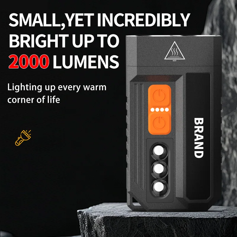 Waterproof Rechargeable Mini Torch Light Tactical EDC LED Pocket Keychain Flashlight Aluminum Alloy Lamp Emergency Camping IP65