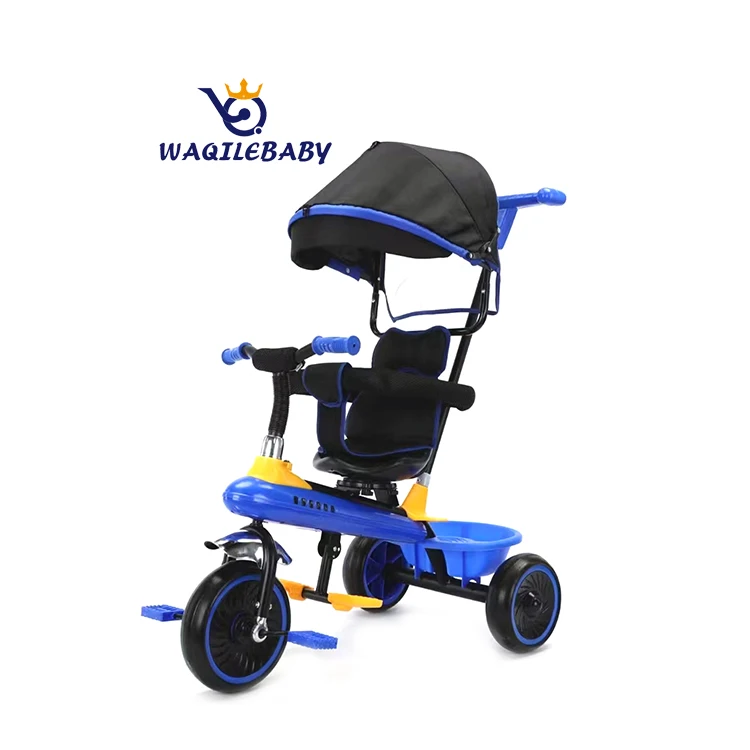 WQL wholesale three wheels 4 in 1 kids tricycle pedal bike child rickshaw baby tricycle