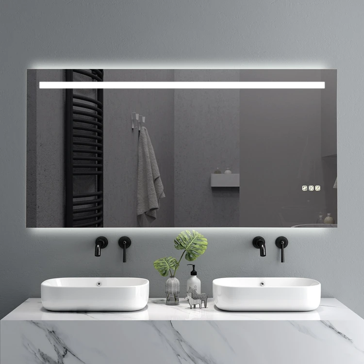 Wholesale Morden Design Touch Screen LED Lights Illuminated Backlit Lighted Decor Led Bathroom Wall Mirror with Touch Switch