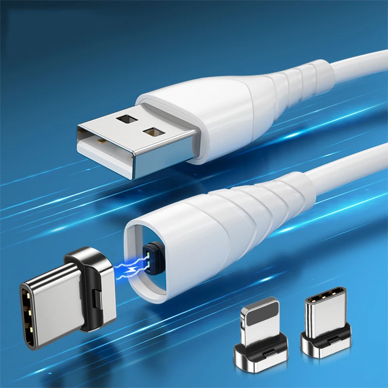 Essager 2 PIN Magnetic USB Data Cable 3 in 1 IM 2M Micro USB Type-C Lightning  Cable  Charger Mobile Phone Wire Cord