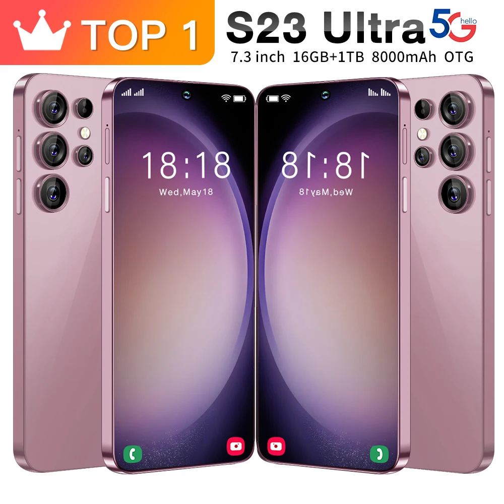 Сотовый телефон 0riginal S24 ультра 16 ГБ + 512 смартфон 7 дюймов разблокированный двойной карты 5G телефоны Android 13 0 мобильные
