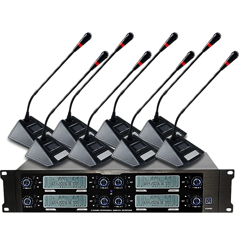 EPXCM/TP-6008 Wholesale High Quality professional UHF 8 channel  wireless lapel Lavalier mic 8 wireless Headset microphone